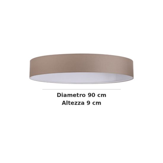 Ideal lux set up paralume cilindrico in tessuto 90x9cm tortora