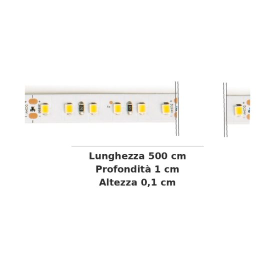Ideal lux striscia led 24v smd 120 led/m 10w/m 2700k ip20 5m