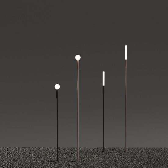 Ideal lux twiggy paletto da esterno giardino led 1,5w 3000k 74cm cilindrico moderno caffè