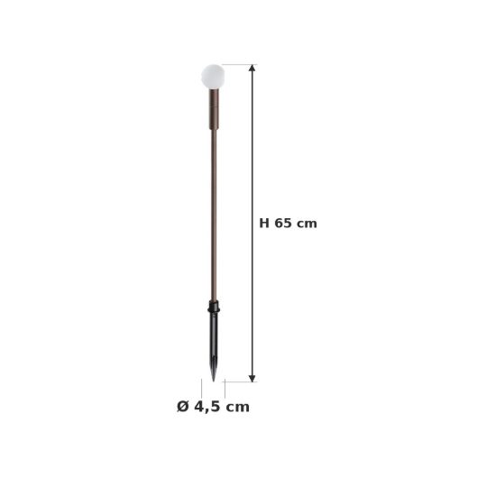 Ideal lux twiggy paletto da esterno giardino led 1,5w 3000k 65cm sferico moderno caffè