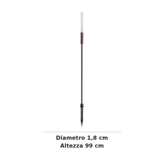 Ideal lux twiggy paletto da esterno giardino led 1,5w 3000k 99cm cilindrico moderno caffè