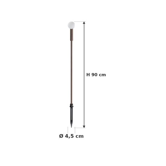 Ideal lux twiggy paletto da esterno giardino led 1,5w 3000k 90cm sferico moderno caffè