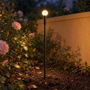 Ideal lux twiggy paletto da esterno giardino led 1,5w 3000k 90cm sferico moderno nero
