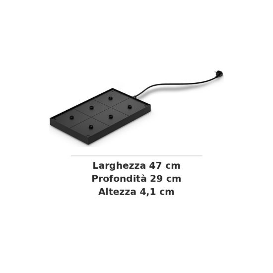 Ideal lux cute base di ricarica per massimo 6 lampade a batteria nera
