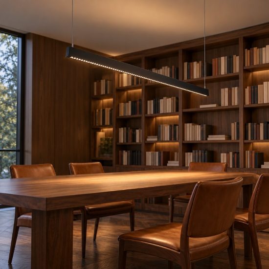 Ideal lux steel lampadario lineare biemissione fascio stretto led 35w 3000k 120cm per cucina nero