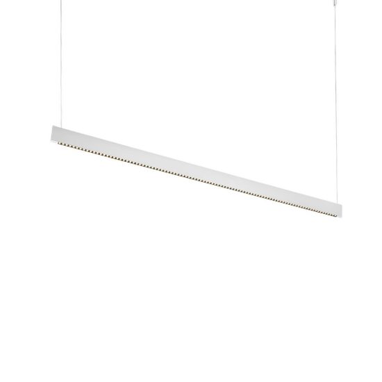 Ideal lux steel lampadario lineare biemissione fascio stretto led 35w 3000k 120cm per cucina bianco