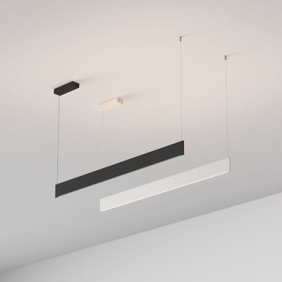 Ideal lux steel lampadario lineare biemissione fascio stretto led 35w 3000k 120cm per cucina bianco
