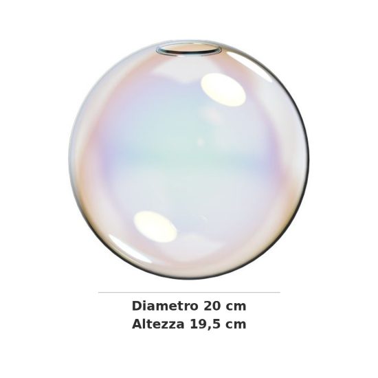 Ideal lux mapa sfera in vetro iridescente 20cm per sospensioni modulari