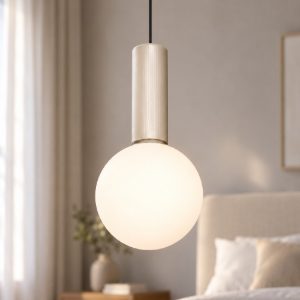 Ideal lux odeon lampada a sospensione led 8w 3000k 15cm per camera da letto contemporanea bianca