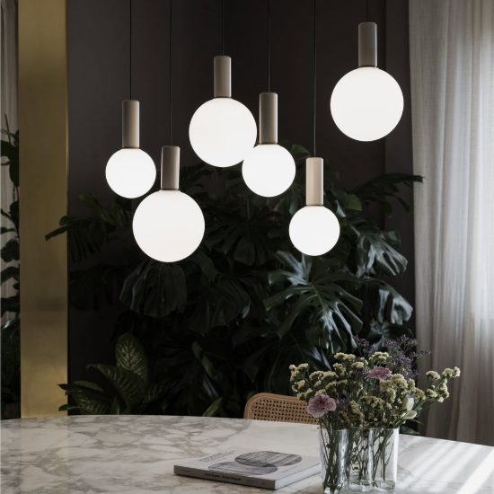 Ideal lux odeon lampada a sospensione led 8w 3000k 15cm per camera da letto contemporanea bianca