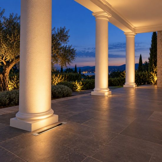 Ideal lux thor faretto da incasso da esterno pavimento led 10w 3000k 31cm lineare acciaio