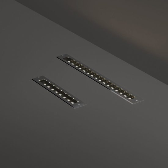 Ideal lux thor faretto da incasso da esterno pavimento led 10w 3000k 31cm lineare acciaio