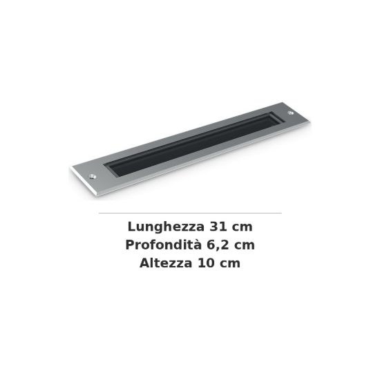 Ideal lux thor faretto da incasso da esterno pavimento led 10w 3000k 31cm lineare acciaio