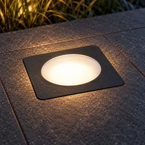 Ideal lux way faretto da incasso da esterno pavimento gx53 12cm quadrato nero