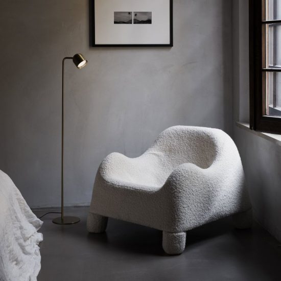 Ideal lux dodo piantana con faretto orientabile gx53 led 9w 118cm per soggiorno contemporanea ottone