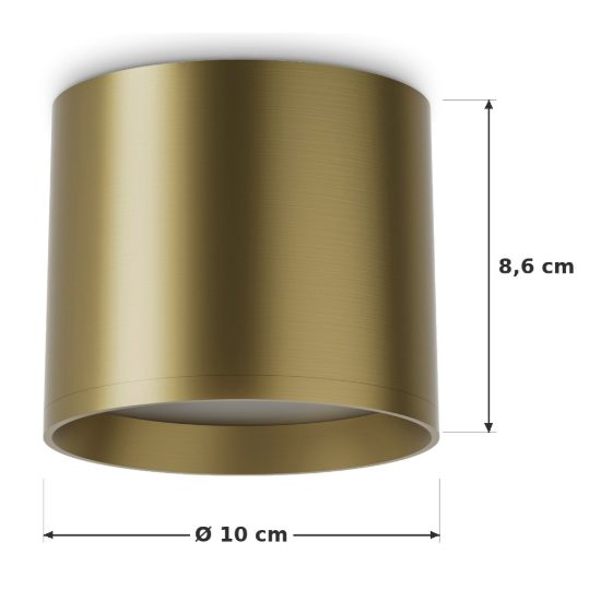 Ideal lux spike faretto da soffitto led 10w 3000k cilindrico 10 cm moderno ottone