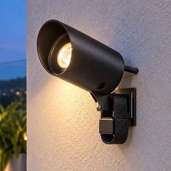 Ideal lux koala faretto da esterno giardino orientabile led 7w 3000k con cinghia moderno nero ip65