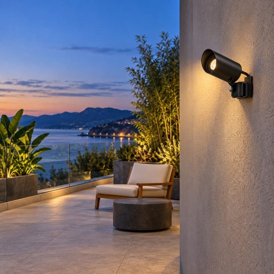 Ideal lux koala faretto da esterno giardino orientabile led 7w 3000k con cinghia moderno nero ip65