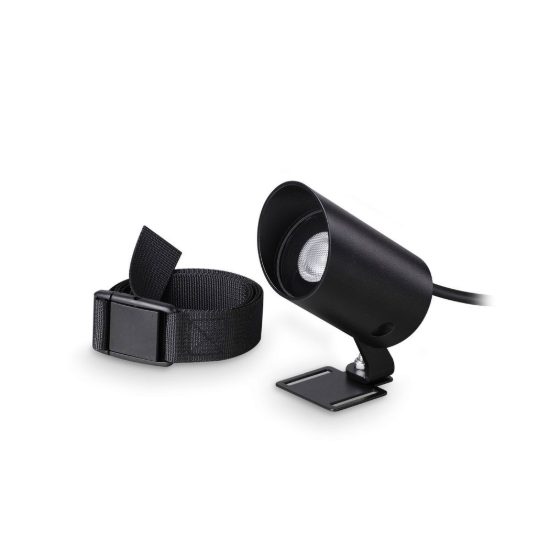 Ideal lux koala faretto da esterno giardino orientabile led 7w 3000k con cinghia moderno nero ip65