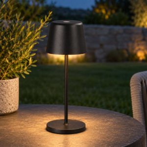 Ideal lux cute lampada da tavolino ricaricabile da esterno led 2,5w 20,8cm moderna nera ip65