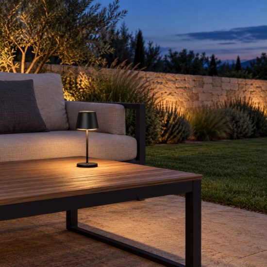 Ideal lux cute lampada da tavolino ricaricabile da esterno led 2,5w 20,8cm moderna nera ip65