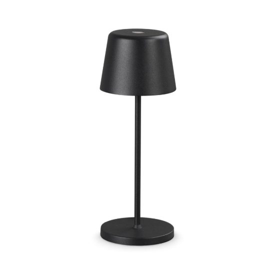 Ideal lux cute lampada da tavolino ricaricabile da esterno led 2,5w 20,8cm moderna nera ip65