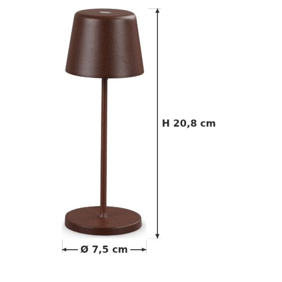Ideal lux cute lampada da tavolino ricaricabile da esterno led 2,5w 20,8cm moderna caffè ip65