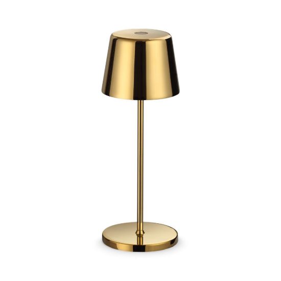Ideal lux cute lampada da tavolino ricaricabile da esterno led 2,5w 20,8cm contemporanea oro ip65