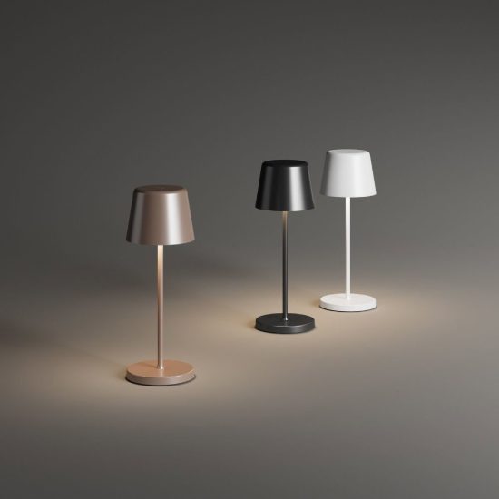 Ideal lux cute lampada da tavolino ricaricabile da esterno led 2,5w 20,8cm contemporanea oro ip65