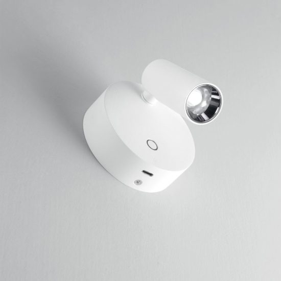 Ideal lux elf applique con faretto orientabile led 3w 3000k 8,5cm per comodino moderna nera