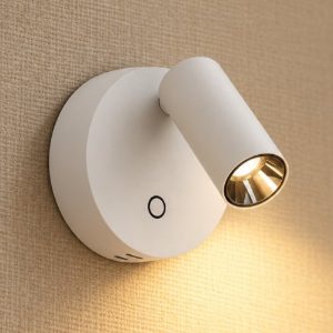 Ideal lux elf applique con faretto orientabile led 3w 3000k 8,5cm per comodino moderna bianca