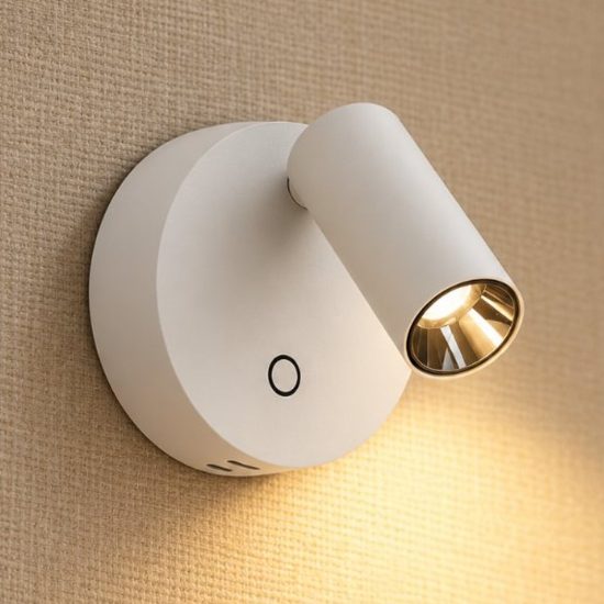 Ideal lux elf applique con faretto orientabile led 3w 3000k 8,5cm per comodino moderna bianca
