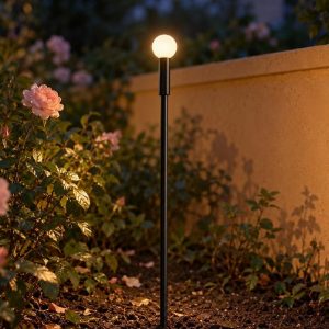 Ideal lux twiggy paletto da esterno giardino led 1,5w 3000k 65cm sferico moderno nero