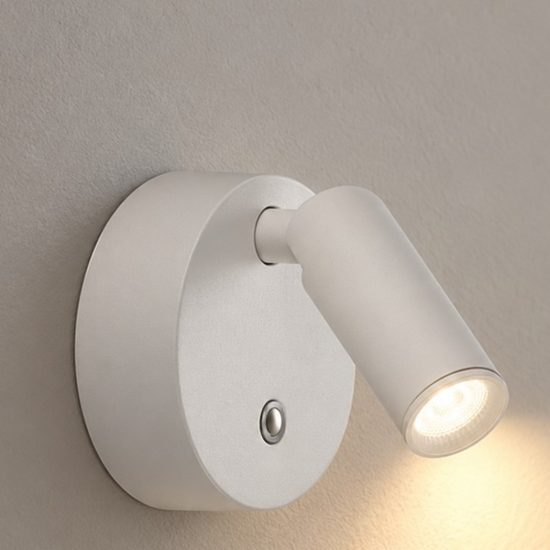 Ideal lux bean applique da comodino ricaricabile con faretto led 3w 3000k base tonda bianca