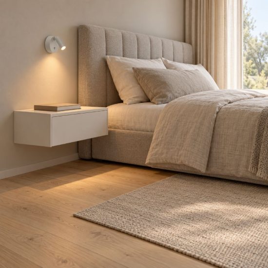 Ideal lux bean applique da comodino ricaricabile con faretto led 3w 3000k base tonda bianca