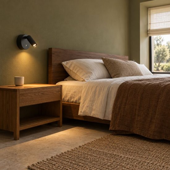 Ideal lux bean applique da comodino ricaricabile con faretto led 3w 3000k base tonda nera