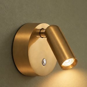 Ideal lux bean applique da comodino ricaricabile con faretto led 3w 3000k base tonda ottone