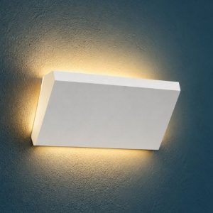 Ideal lux block applique rettangolare led 20w 3000k dimmerabile 23cm per soggiorno moderna bianca