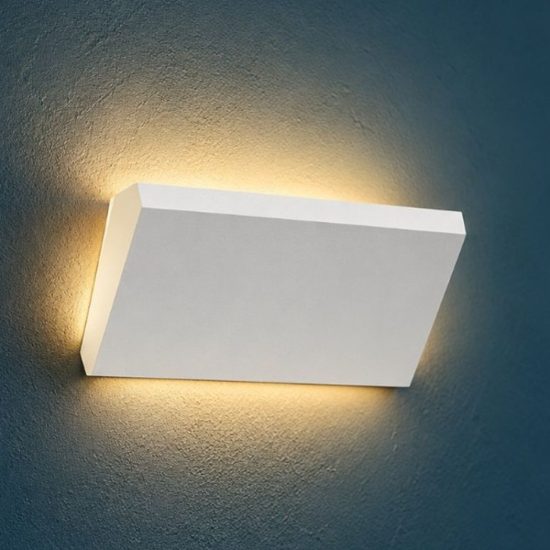 Ideal lux block applique rettangolare led 20w 3000k dimmerabile 23cm per soggiorno moderna bianca