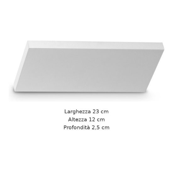 Ideal lux block applique rettangolare led 20w 3000k dimmerabile 23cm per soggiorno moderna bianca