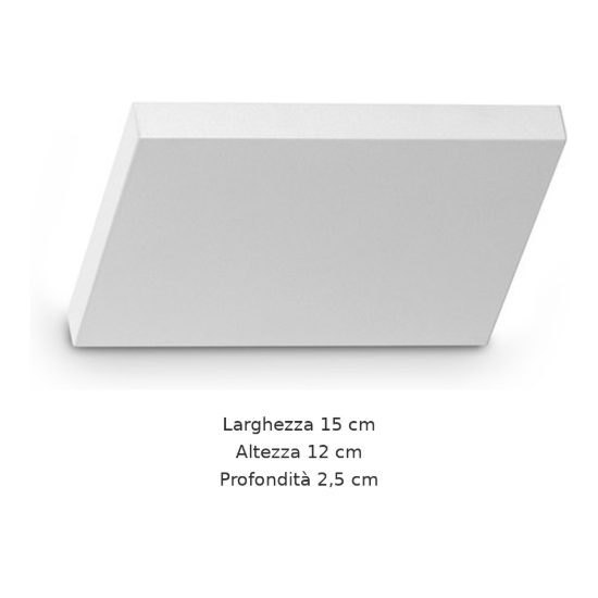 Ideal lux block applique rettangolare led 10w 3000k dimmerabile 15cm per soggiorno moderna bianca