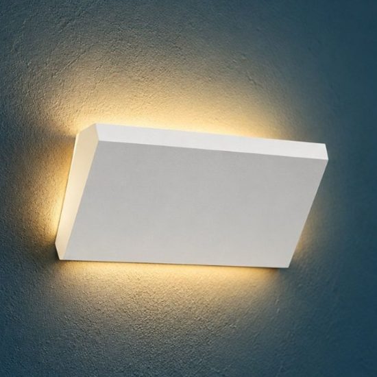 Ideal lux block applique rettangolare led 30w 3000k dimmerabile 30,5cm per soggiorno moderna bianca