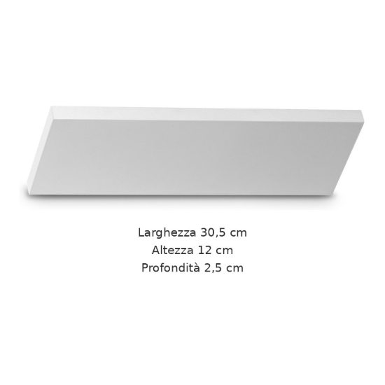 Ideal lux block applique rettangolare led 30w 3000k dimmerabile 30,5cm per soggiorno moderna bianca