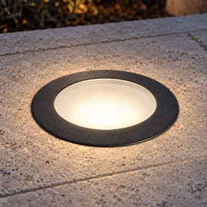 Ideal lux way faretto da incasso da esterno pavimento gx53 12cm rotondo nero