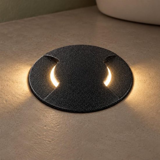 Ideal lux way segnapasso da esterno pavimento a luce doppia gx53 12cm rotondo nero