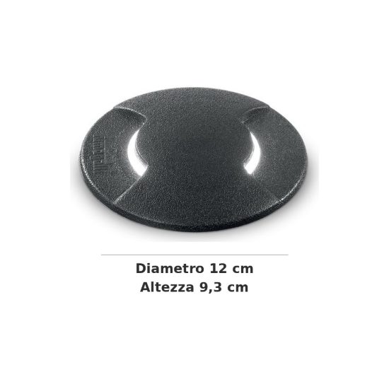 Ideal lux way segnapasso da esterno pavimento a luce doppia gx53 12cm rotondo nero