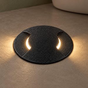 Ideal lux way segnapasso da esterno pavimento a luce doppia gx53 16cm rotondo nero