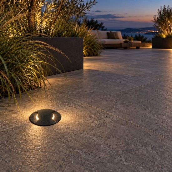Ideal lux way segnapasso da esterno pavimento a luce doppia gx53 16cm rotondo nero