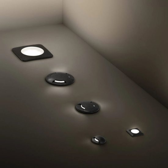 Ideal lux way segnapasso da esterno pavimento a luce doppia gx53 16cm rotondo nero