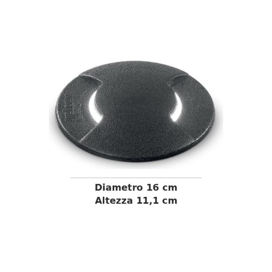 Ideal lux way segnapasso da esterno pavimento a luce doppia gx53 16cm rotondo nero